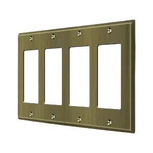 Deltana Switch Plate, Quadruple Rocker by Deltana