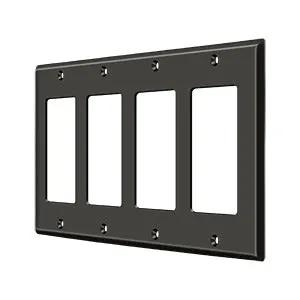Deltana Switch Plate, Quadruple Rocker by Deltana