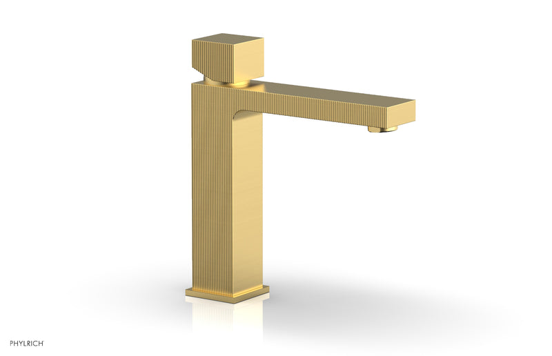 Phylrich STRIA Single Hole Lavatory Faucet, Cube Handle