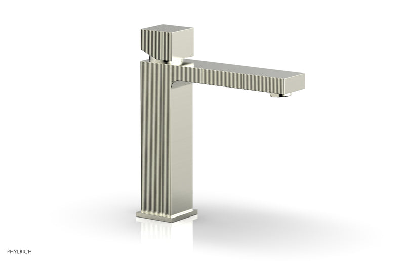 Phylrich STRIA Single Hole Lavatory Faucet, Cube Handle