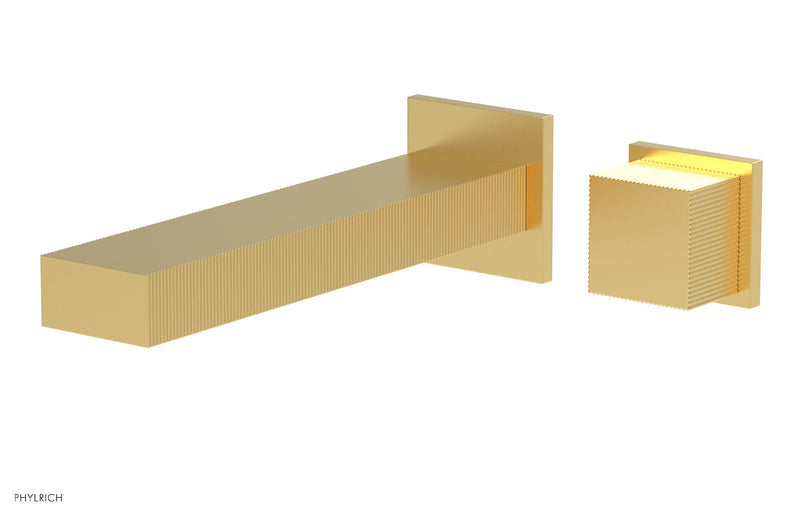 Phylrich STRIA Single Handle Wall Lavatory Set - Cube Handle