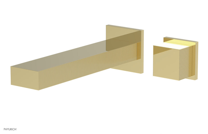 Phylrich STRIA Single Handle Wall Lavatory Set - Cube Handle