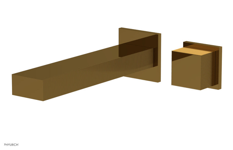 Phylrich STRIA Single Handle Wall Lavatory Set - Cube Handle