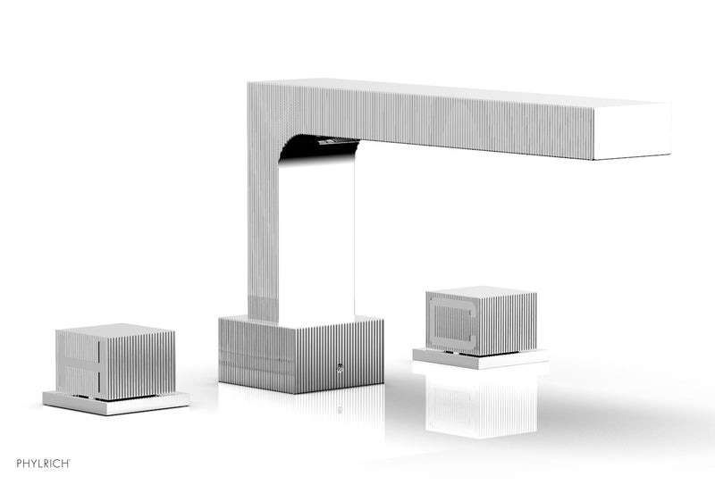 polished chrome deck tub set