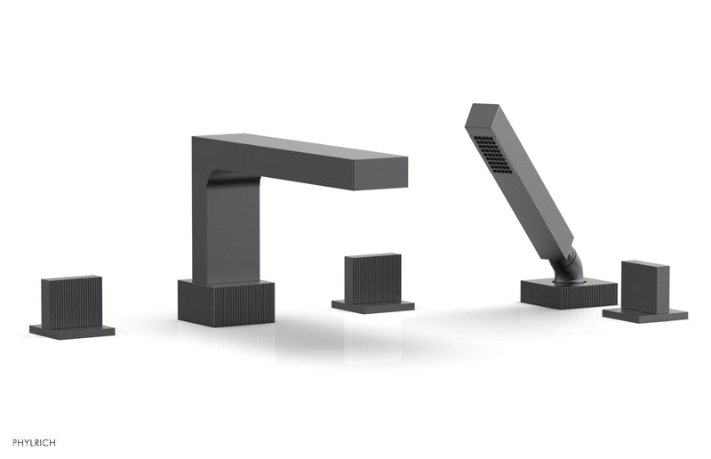 Phylrich STRIA Deck Tub Set with Hand Shower Blade Handles