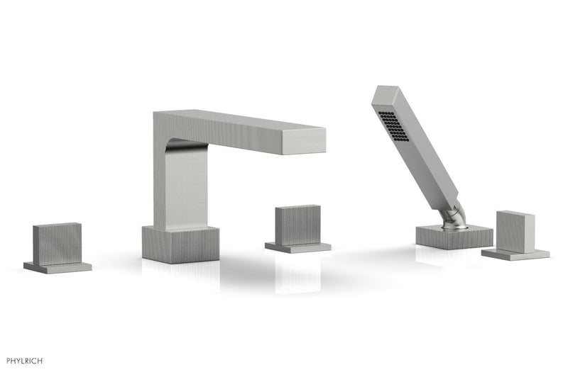 Phylrich STRIA Deck Tub Set with Hand Shower Blade Handles