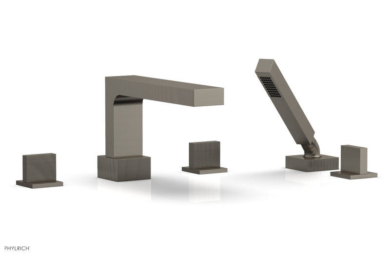 Phylrich STRIA Deck Tub Set with Hand Shower Blade Handles
