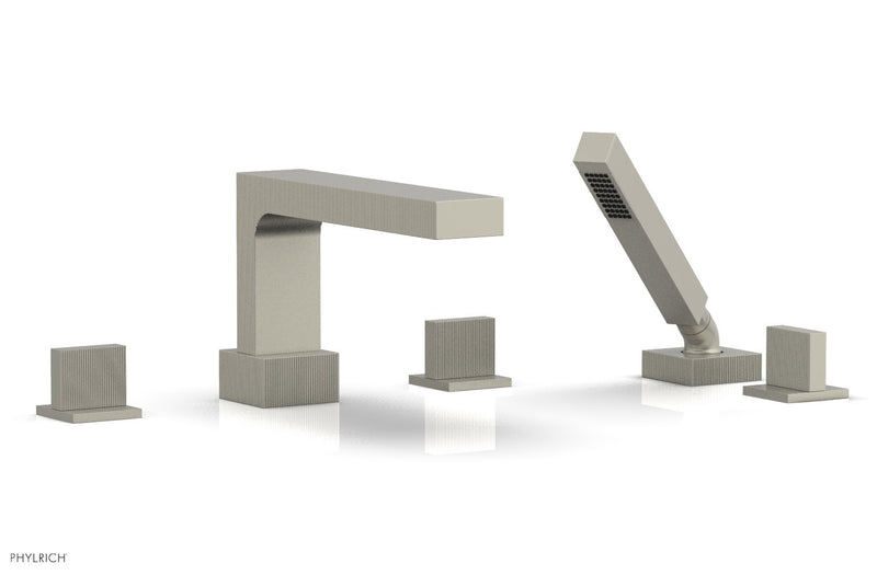 Phylrich STRIA Deck Tub Set with Hand Shower Blade Handles