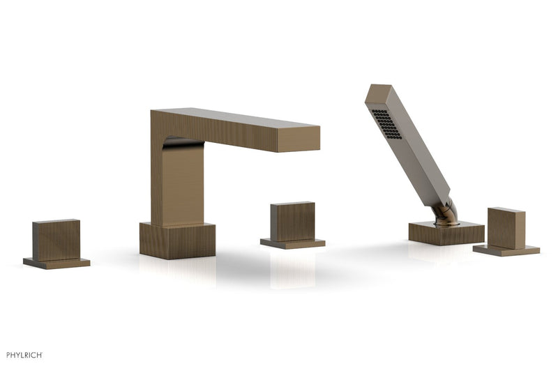 Phylrich STRIA Deck Tub Set with Hand Shower Blade Handles