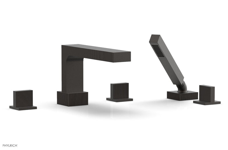 Phylrich STRIA Deck Tub Set with Hand Shower Blade Handles