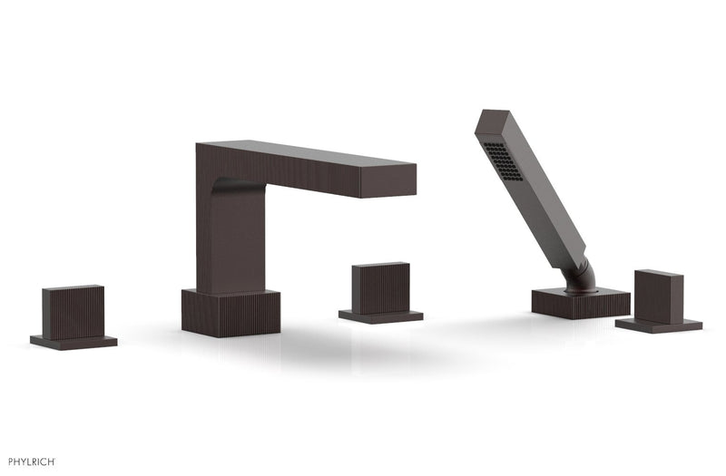 Phylrich STRIA Deck Tub Set with Hand Shower Blade Handles