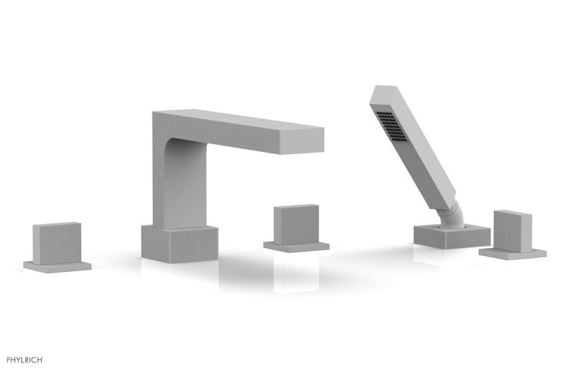 Phylrich STRIA Deck Tub Set with Hand Shower Blade Handles