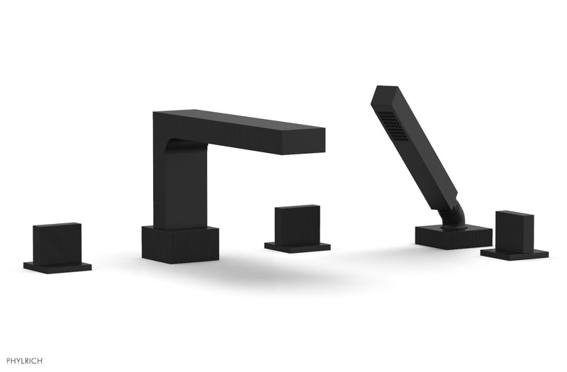 Phylrich STRIA Deck Tub Set with Hand Shower Blade Handles