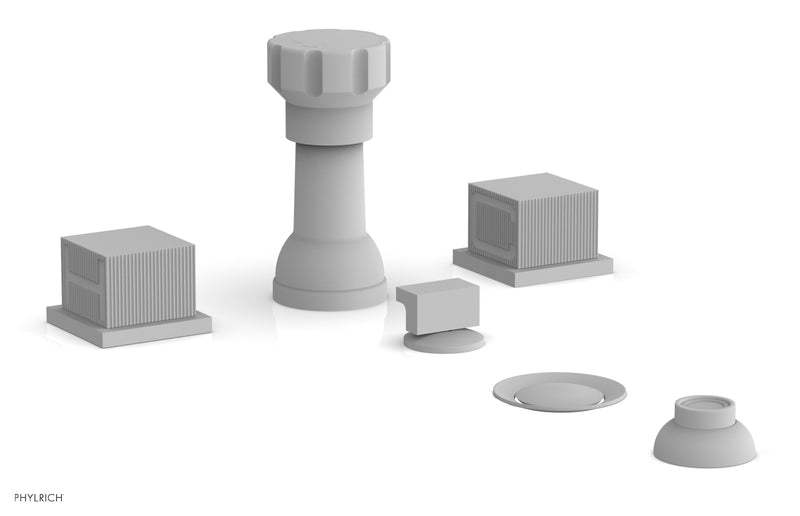 Phylrich STRIA Four Hole Bidet Set - Cube Handles