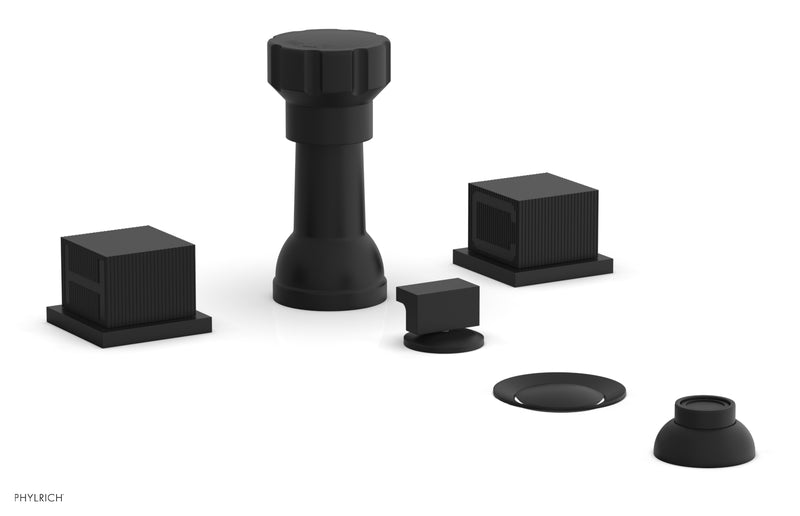 Phylrich STRIA Four Hole Bidet Set - Cube Handles