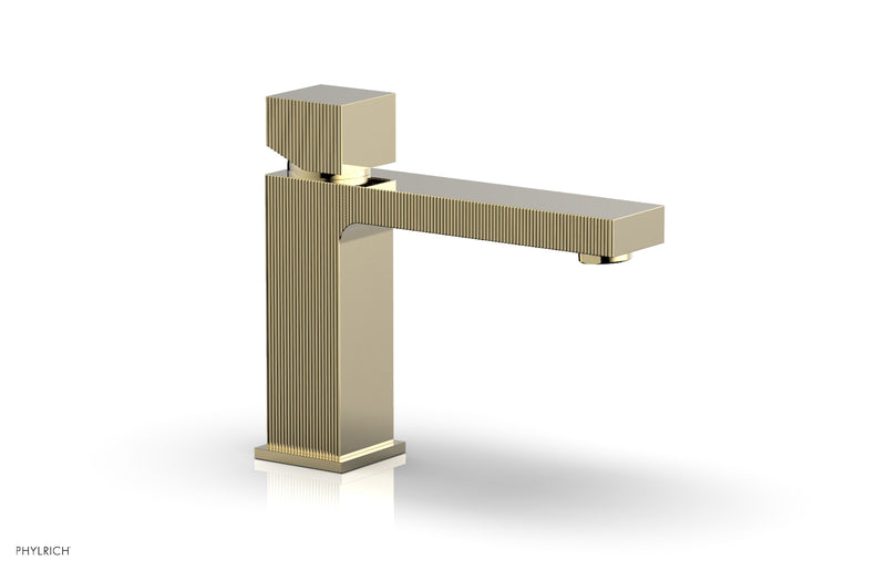 Phylrich STRIA Single Hole Lavatory Faucet, Low - Cube Handle
