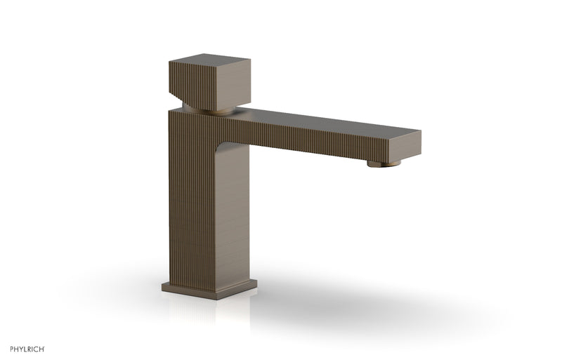Phylrich STRIA Single Hole Lavatory Faucet, Low - Cube Handle
