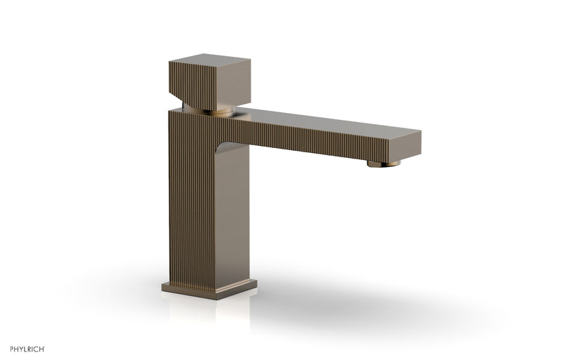 Phylrich STRIA Single Hole Lavatory Faucet, Low - Cube Handle