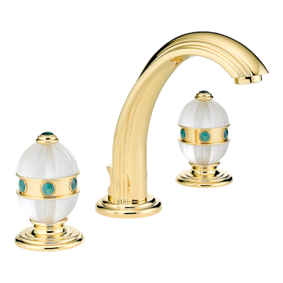 THG Paris Amboise Malachite Widespread Lavatory Set with Drain by THG Paris