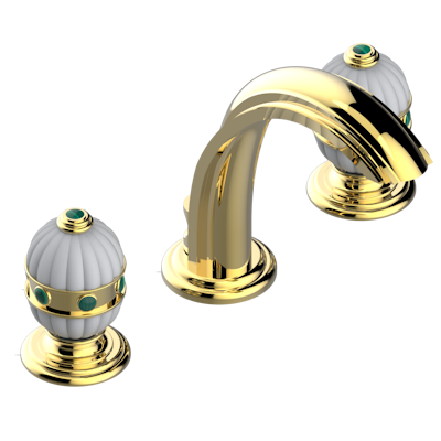 THG Paris Amboise Malachite Widespread Lavatory Set with Drain by THG Paris