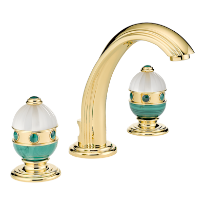 THG Paris Cheverny Malachite Widespread Lavatory Set with Drain by THG Paris