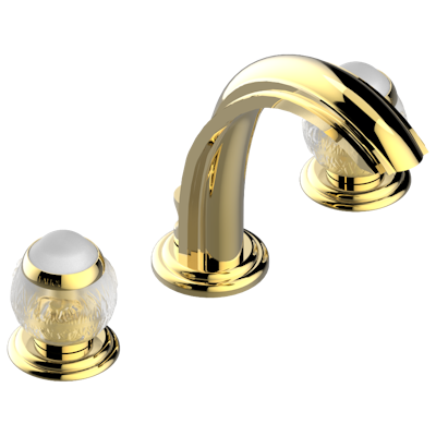 THG Paris Panthère Clear Crystal Widespread Lavatory Set with Drain by THG Paris