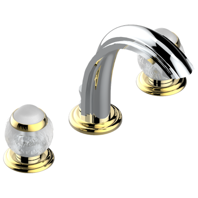 THG Paris Panthère Clear Crystal Widespread Lavatory Set with Drain by THG Paris