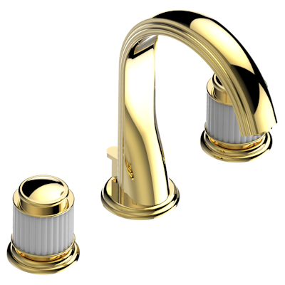 THG Paris Jaipur Satiny Crystal Widespread Lavatory Set with Drain