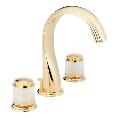 THG Paris Jaipur Satiny Crystal Widespread Lavatory Set with Drain by THG Paris