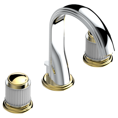 THG Paris Jaipur Satiny Crystal Widespread Lavatory Set with Drain