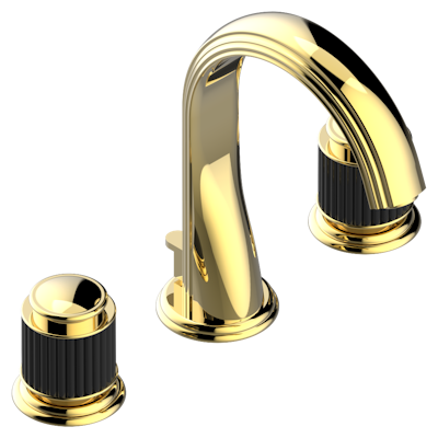 THG Paris Jaipur Black Onyx Widespread Lavatory Set with Drain