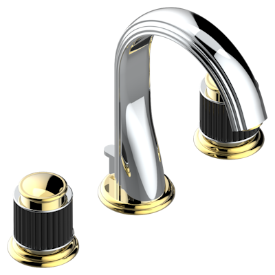 THG Paris Jaipur Black Onyx Widespread Lavatory Set with Drain