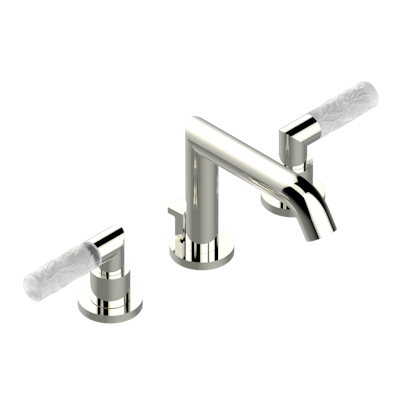 THG Paris Bambou Clear Crystal Widespread Lavatory Set with Drain by THG Paris