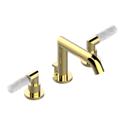 THG Paris Bambou Clear Crystal Widespread Lavatory Set with Drain by THG Paris