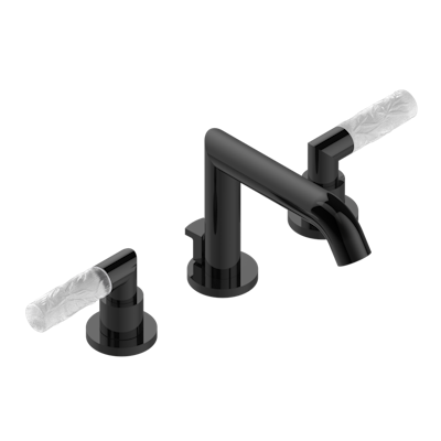 THG Paris Bambou Clear Crystal Widespread Lavatory Set with Drain by THG Paris