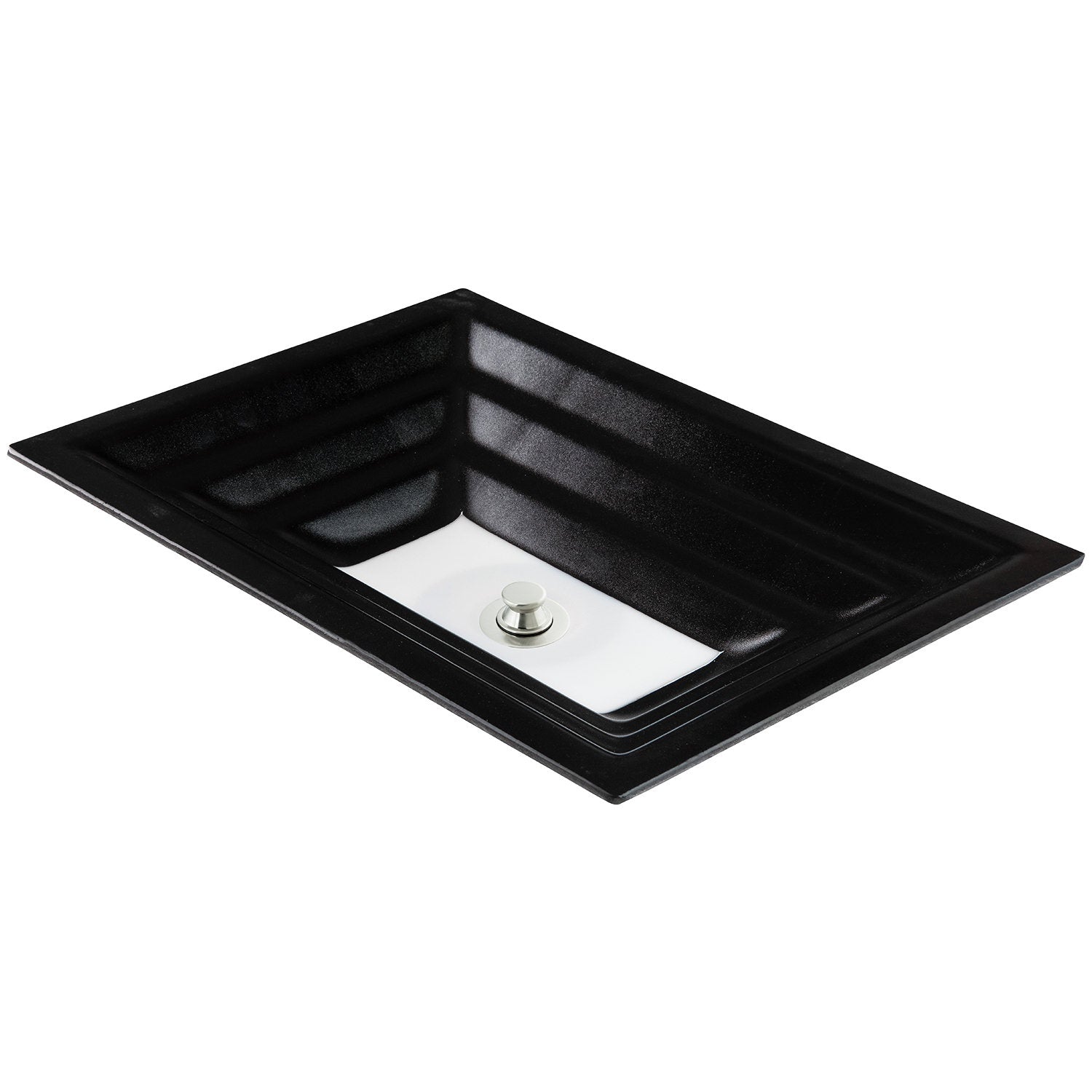 black glass with white window sink