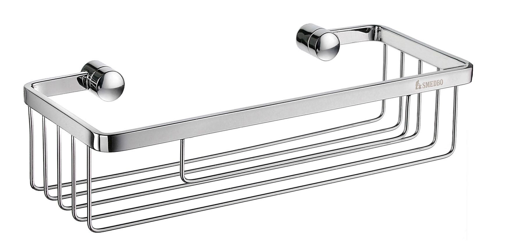 polished chrome shower basket