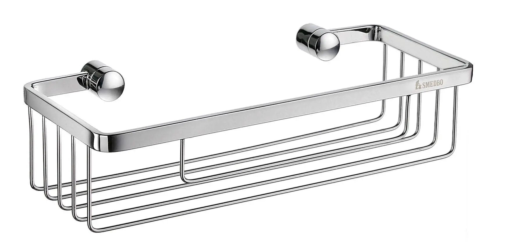 polished chrome shower basket