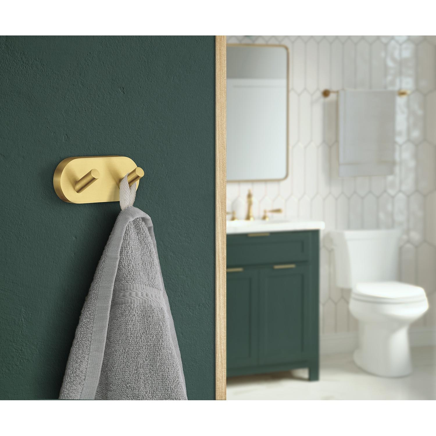 brushed brass towel hook