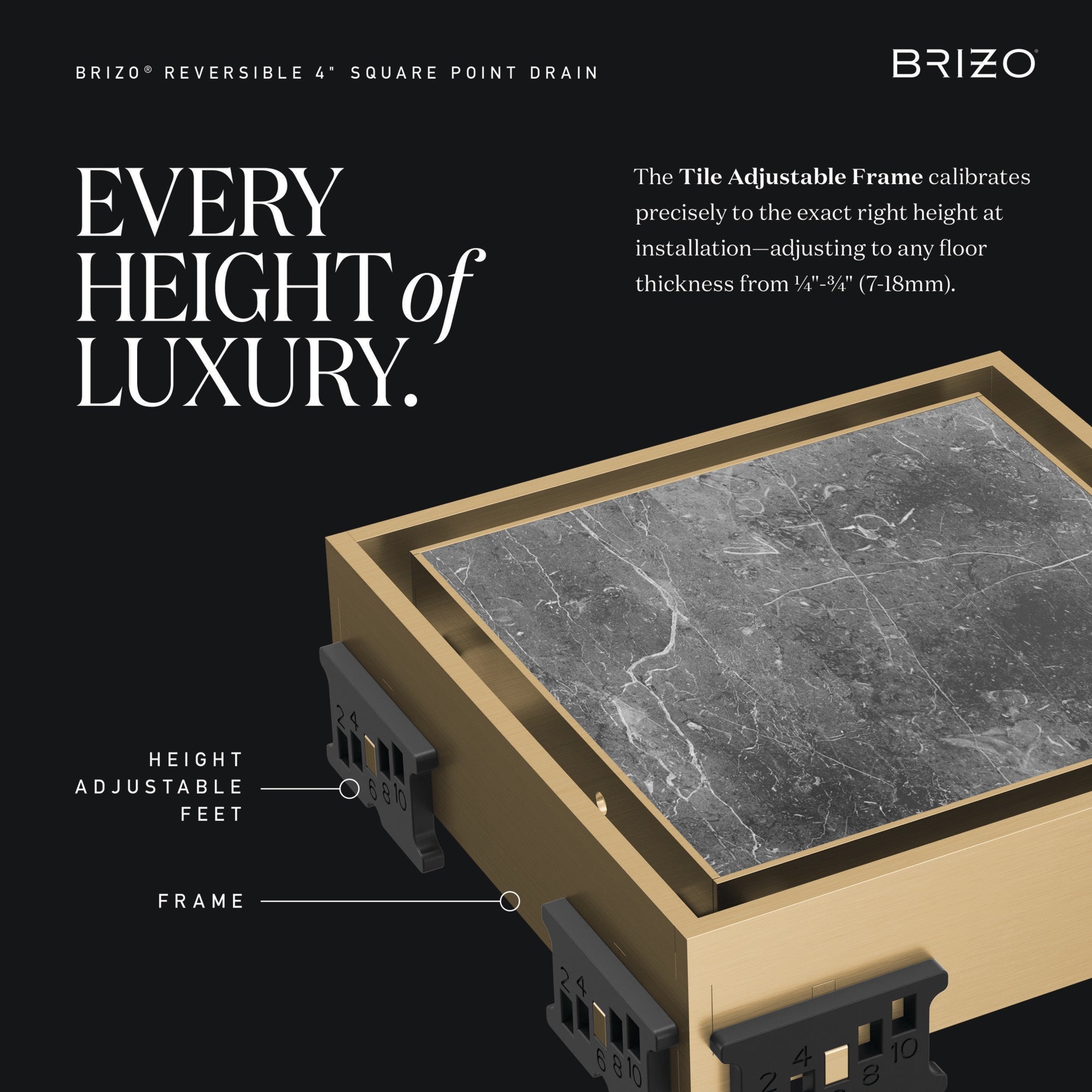 luxe steel shower drain