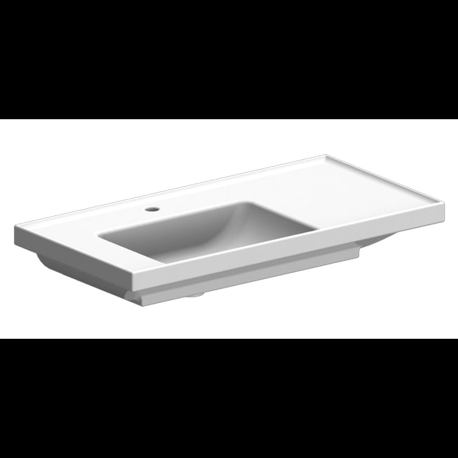 Nameeks Scarabeo 36-1/4" Ceramic Wall Mounted/Drop In Bathroom Sink - Includes Overflow