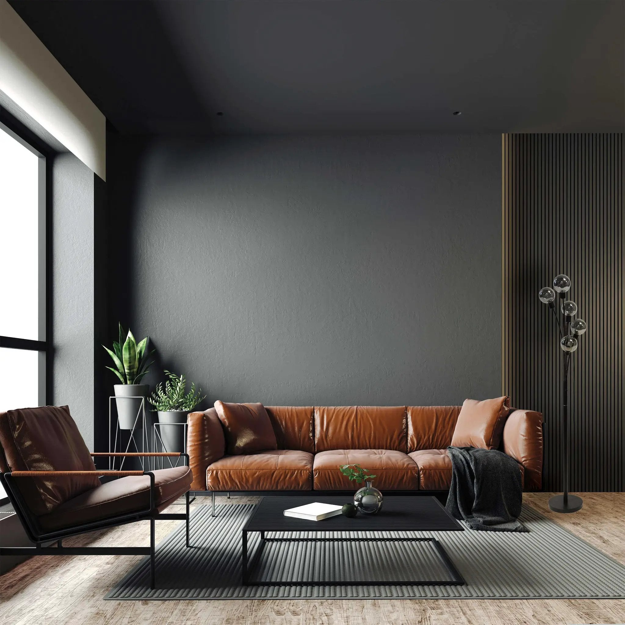 black with smoked glass floor lamp