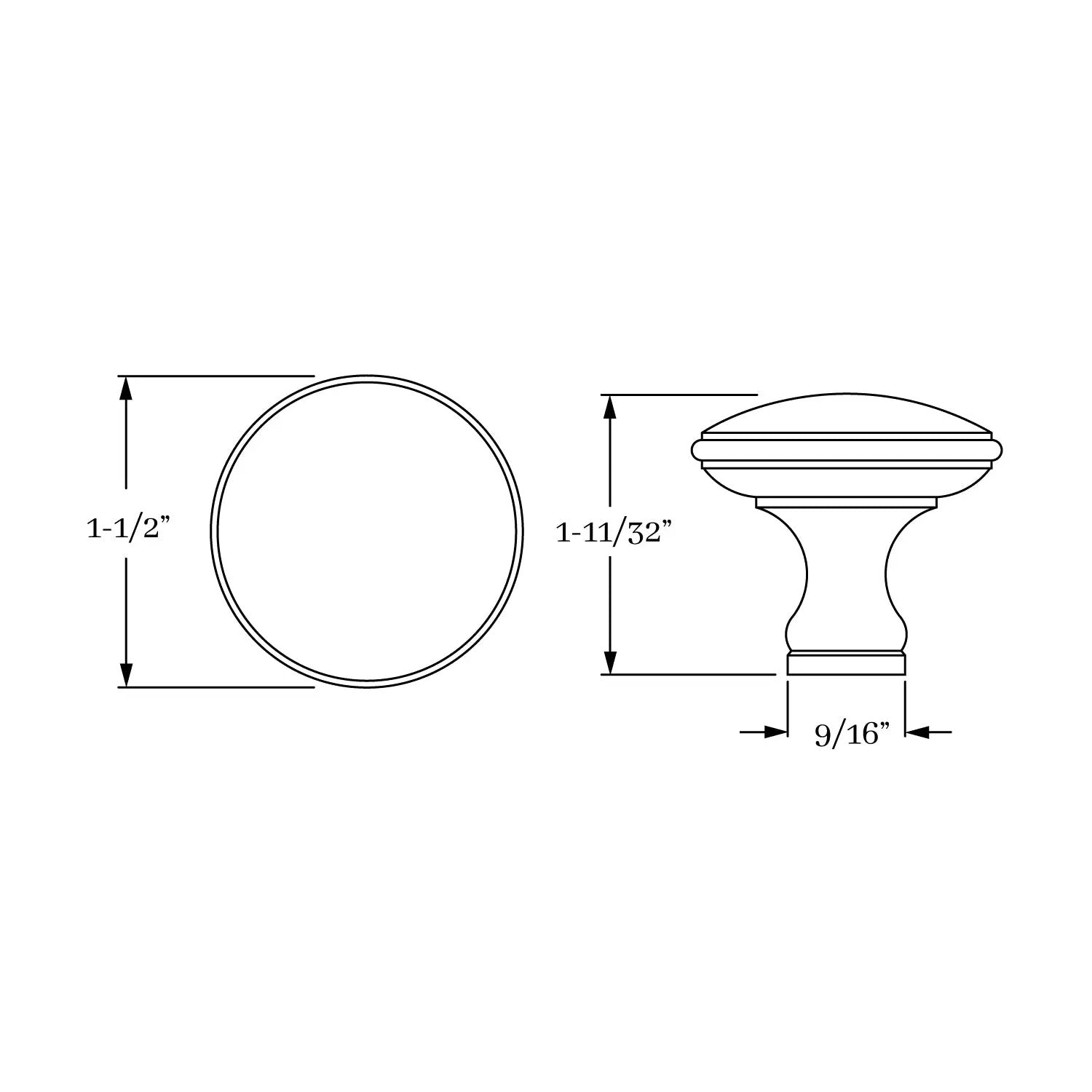 knob dimension
