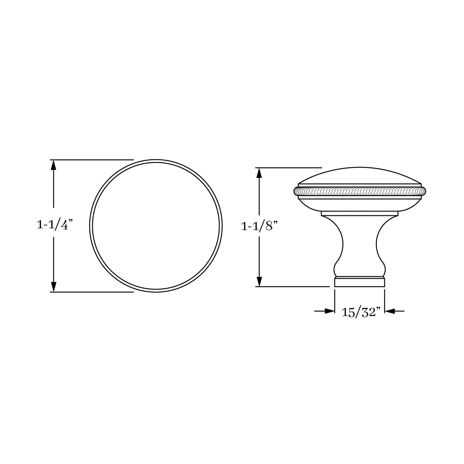 knob dimension