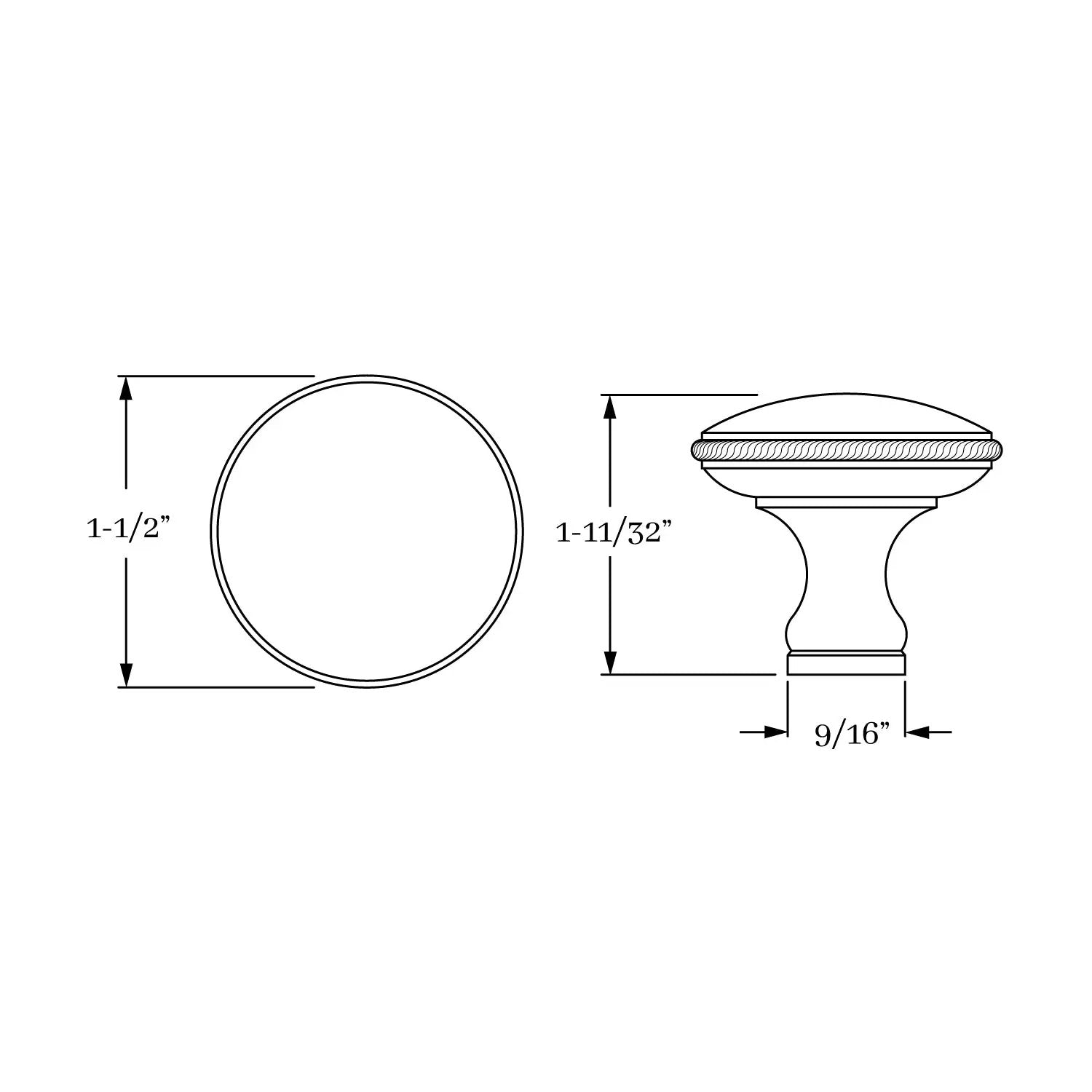 knob dimension