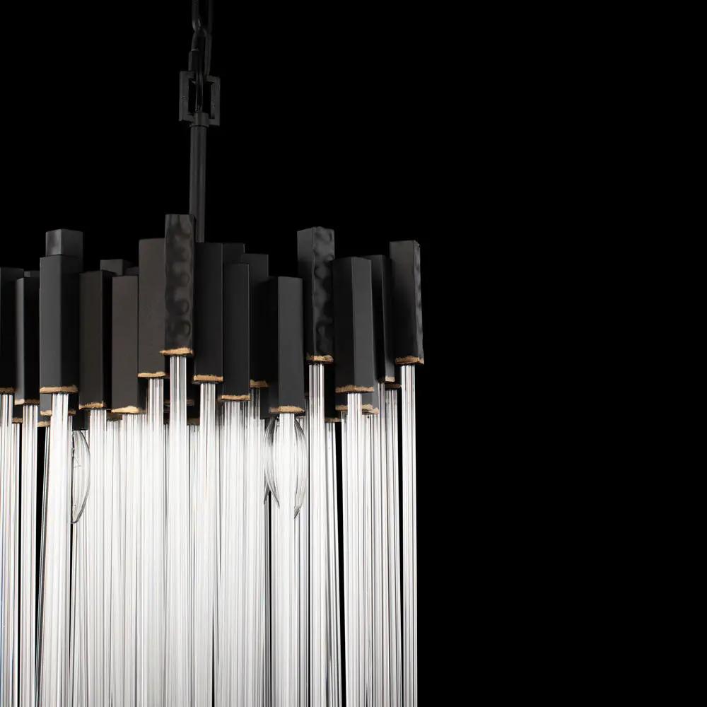 matte black/french gold pendant light