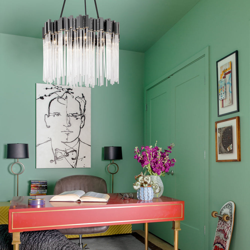 matte black/french gold pendant light