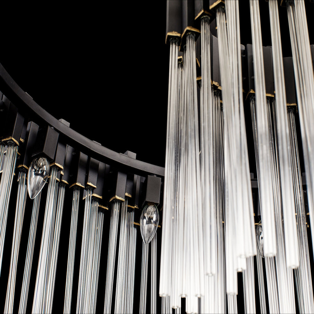 matte black/french gold chandelier