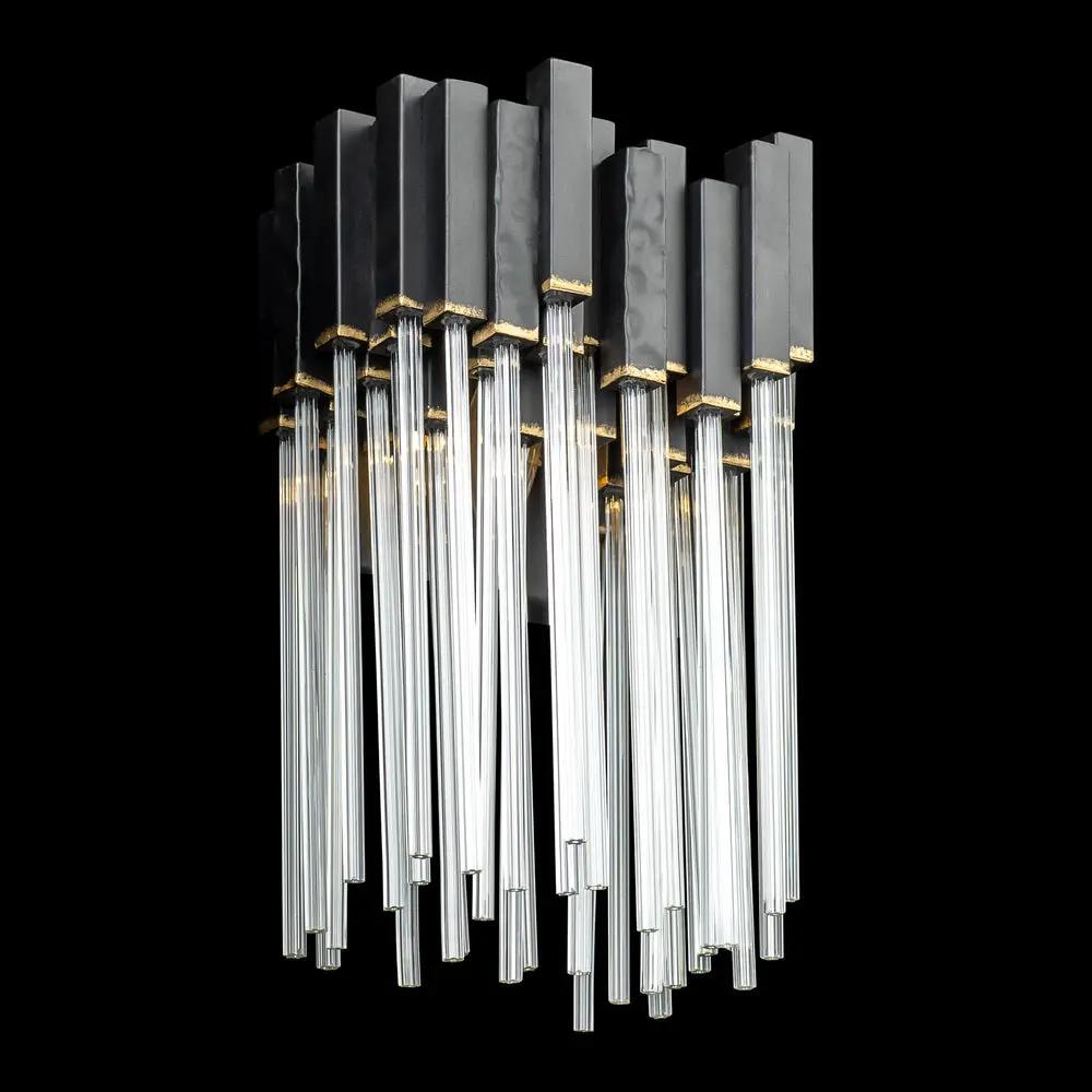 matte black/french gold wall mount light