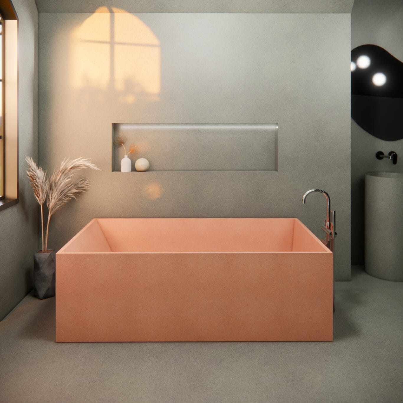 Balux Brek 72 Rectangular Concrete Freestanding Bathtub